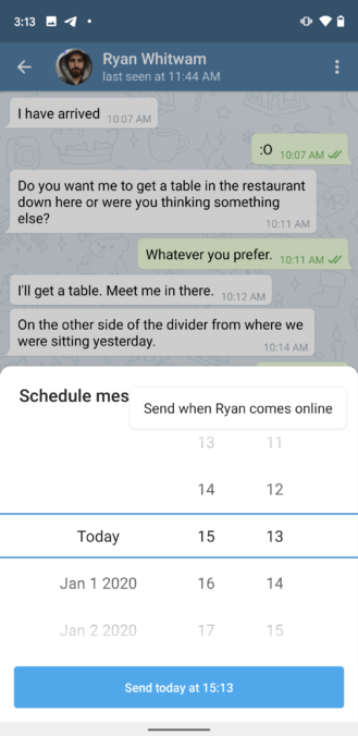 Telegram v5.13 uppdatering ger ny planerad meddelanden inställning, tematjusteringar och mer (Uppdatering: Officiellt meddelande) 1