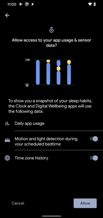 Digital Wellbeing kan snart använda telefonens omgivande ljusgivare och gyroskop för sömnspårning 2