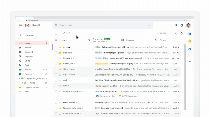Gmail: s dynamiska e-postmeddelanden gör tjänsten mer interaktiv med AMP 1