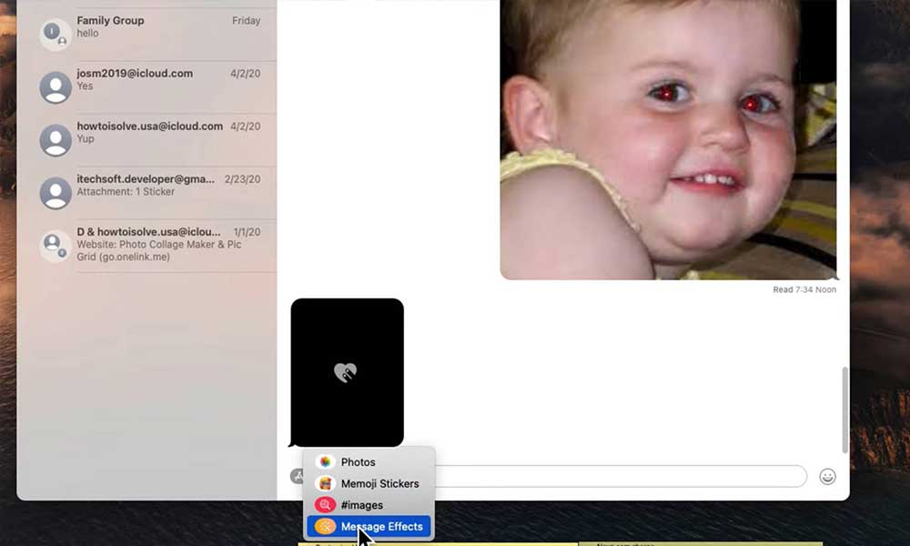 Hur man skickar meddelanden med iMessage-effekter i macOS Big Sur 2