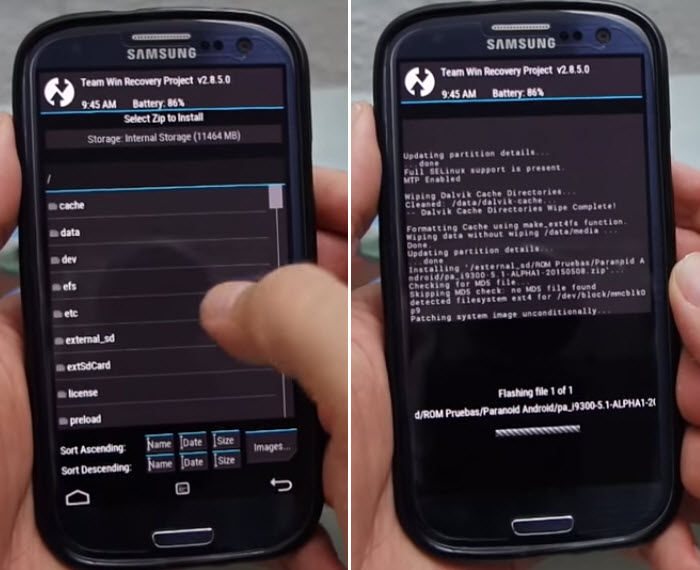 instale o android 511 no galaxy s3-3