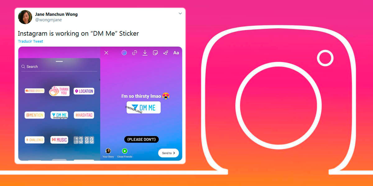 o instagram lançará o adesivo de mensagem direta em breve