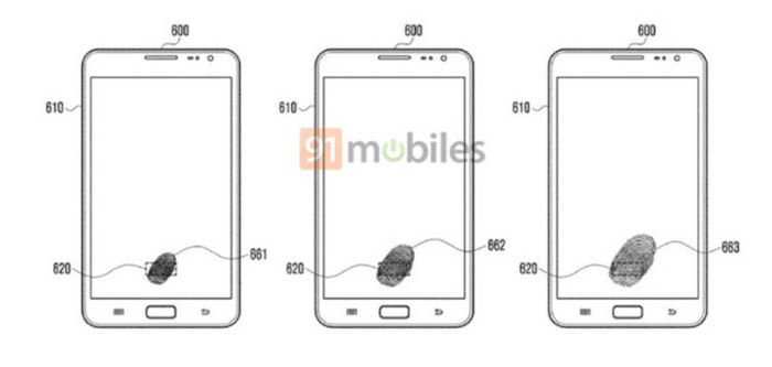 Patente de impressão digital de tela Galaxy S9
