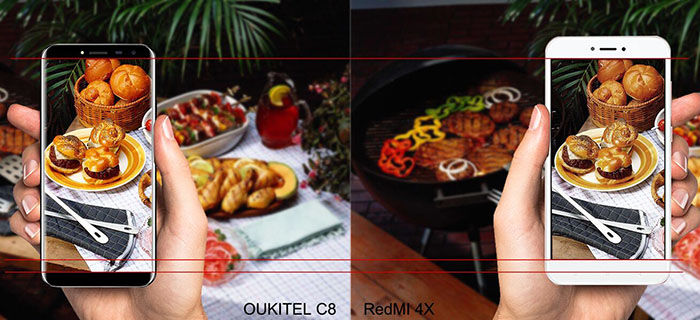 Câmera OUKITEL C8 vs Redmi 4X