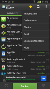 Faça um backup de aplicativo no backup e restauração de aplicativos Android 2