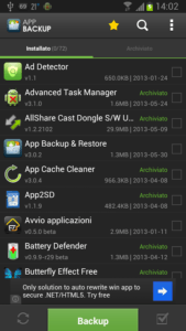 Faça um backup de aplicativo no backup e restauração de aplicativos Android 1
