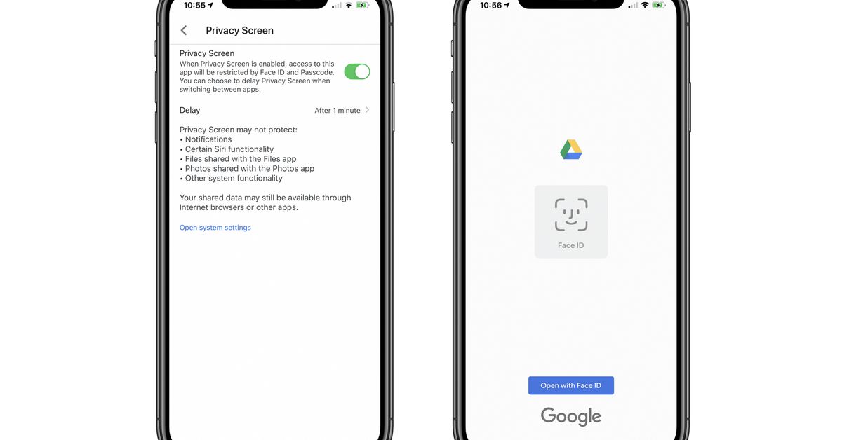 O Google Drive adiciona proteção de Face ID e Touch ID no iPhone e iPad