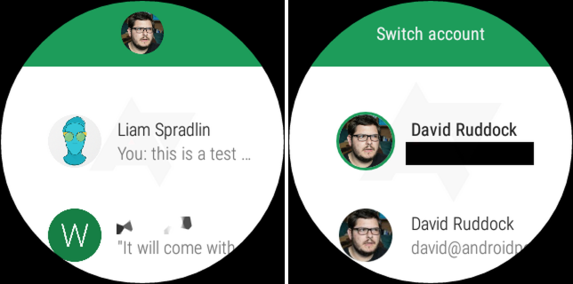 Capturas de tela vazadas mostram o próximo aplicativo do Hangouts para Android Wear