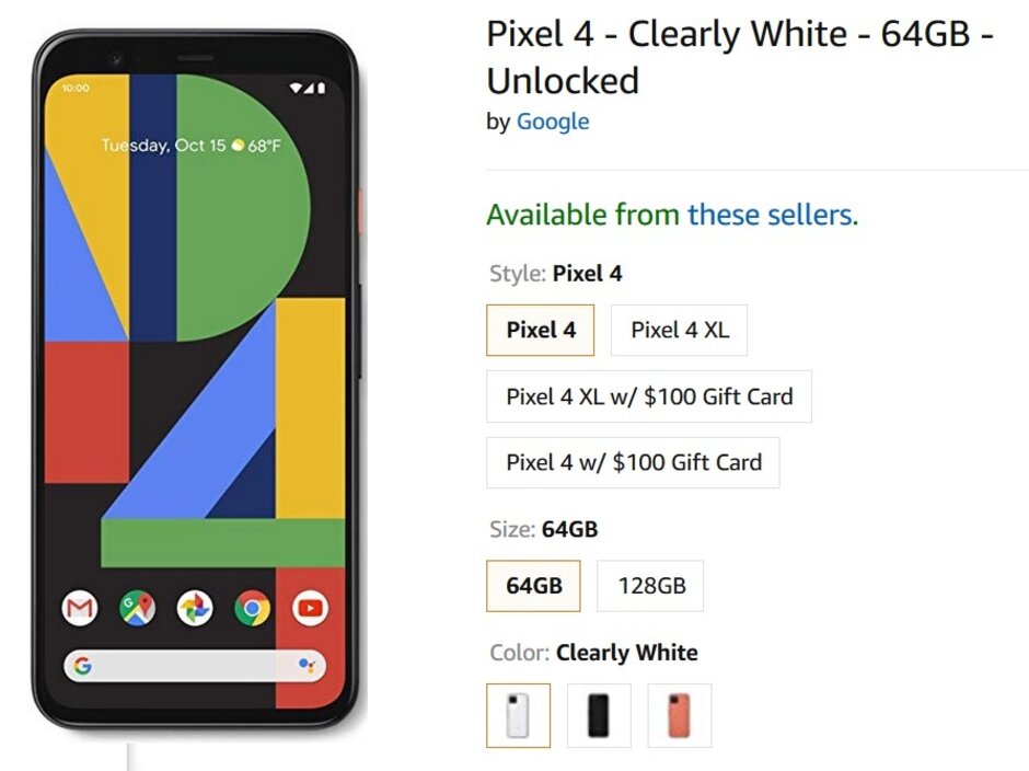 Amazon  oferece o Pixel 4 e Pixel 4 XL com um cartão-presente de US $ 100;  Desde a Amazon já enviou o cartão para alguns clientes, eles não podem cancelar seu pedido de pixel atrasado - Some Pixel 4 pré-encomendas de Amazon estão atrasados ​​por semanas
