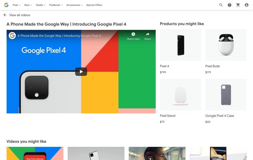 A Google Store adiciona a página "Vídeos" para "Introduções de produtos" e "Truques" 1