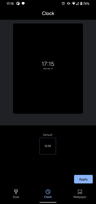 relógio de pixel lockscreen
