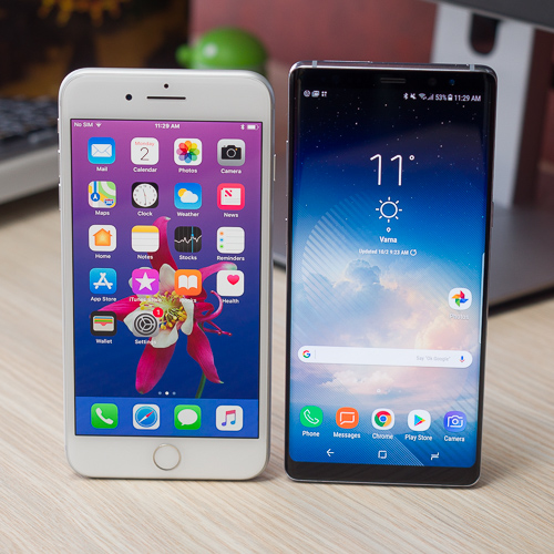 Apple Iphone 8 Plus vs Samsung Galaxy Nota 8