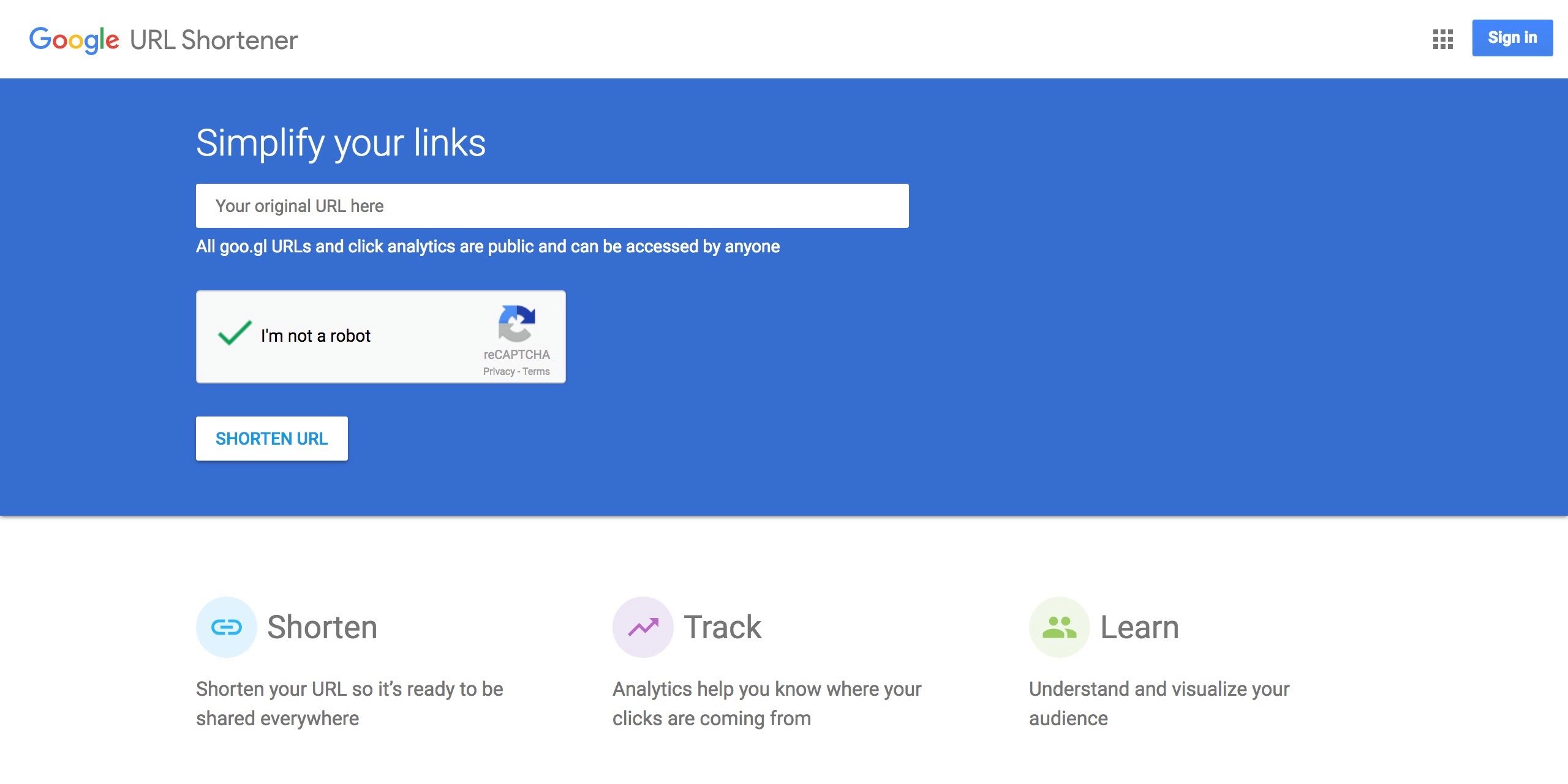 Google encerrando o encurtador de URL goo.gl no próximo ano, os links existentes continuarão funcionando
