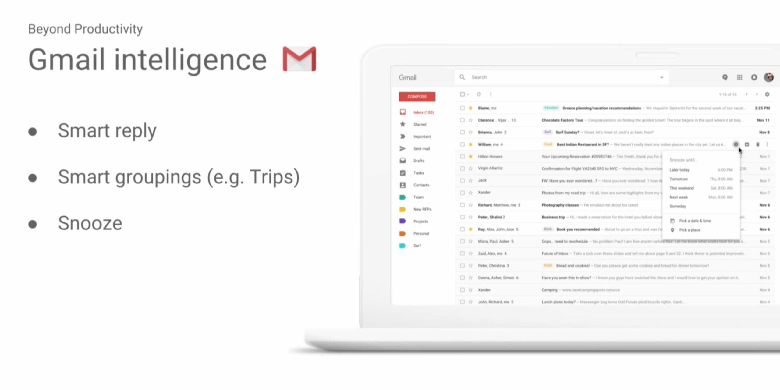 Google planeja redesenhar a web do Gmail com resposta inteligente, adiamento e muito mais, pré-visualização nas próximas semanas