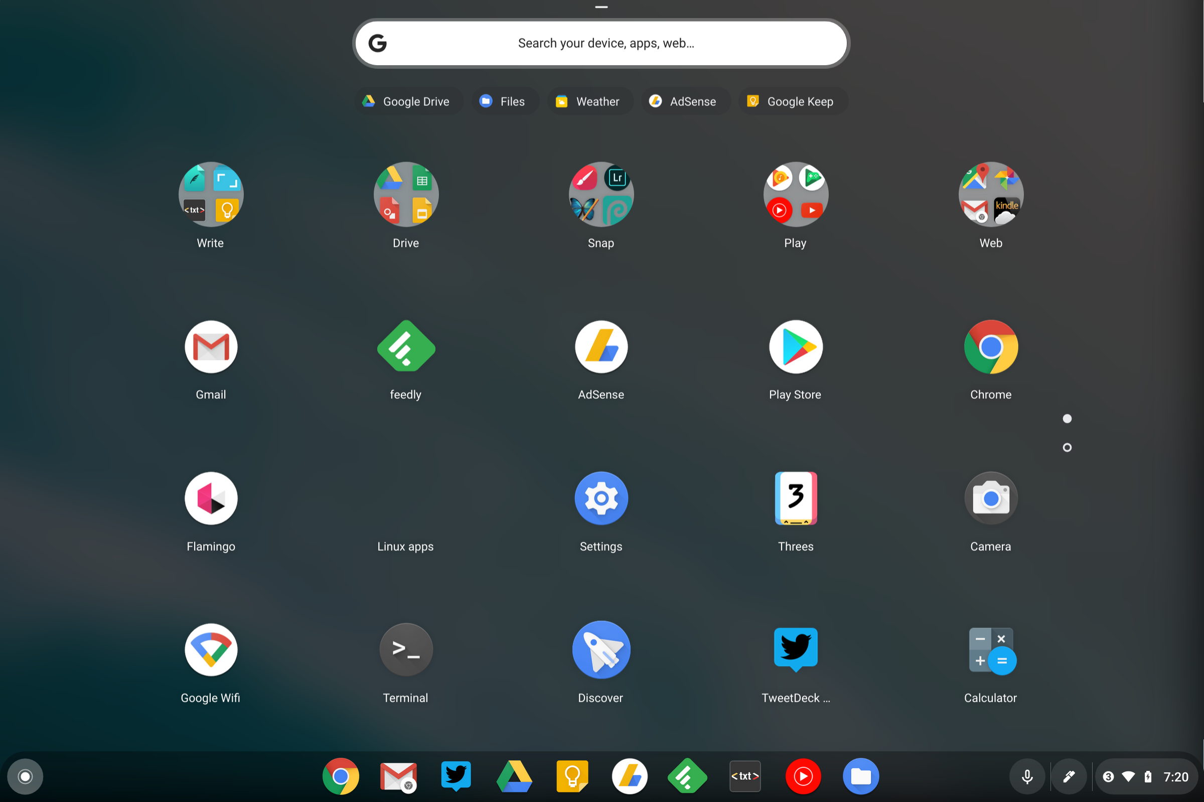  Iniciador de aplicativos do Chrome OS
