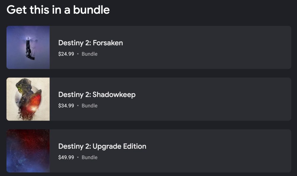 Stadia Destiny 2 compra