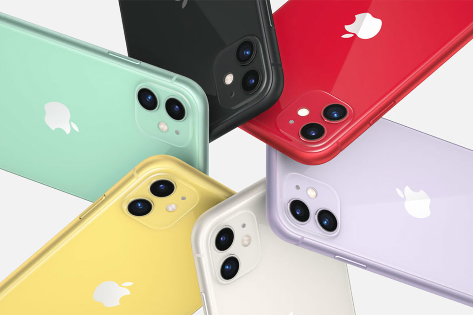 iPhone 11 Todas as novas cores Olhar mais de perto: verde, roxo, vermelho, amarelo, branco e preto